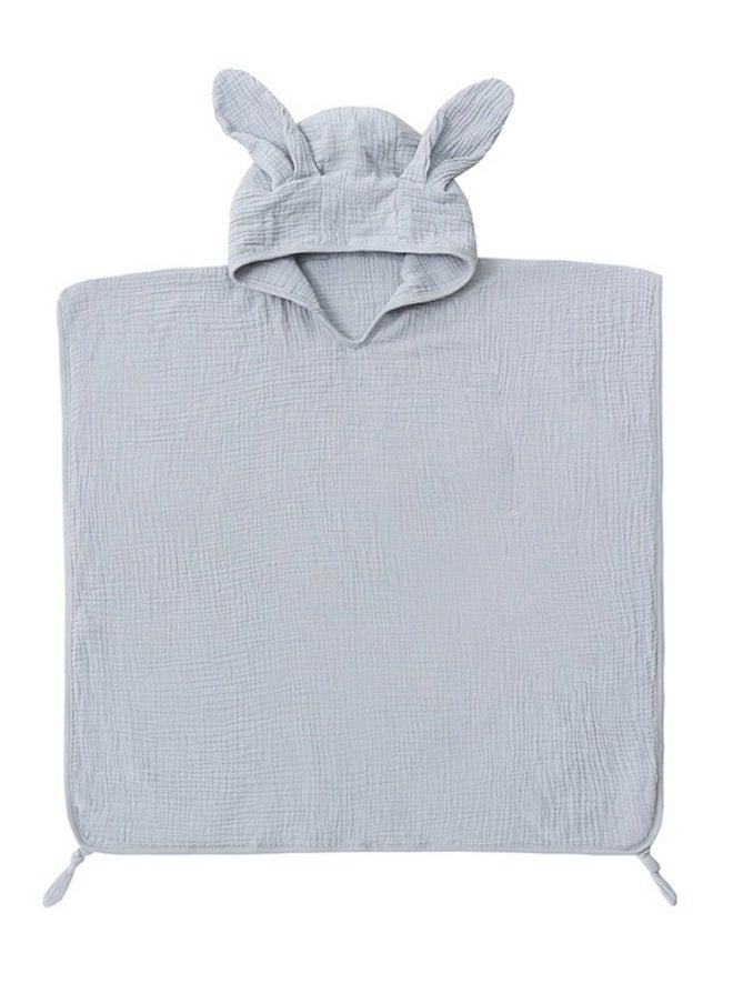 Baby Bath Hooded Towel for Toddler, Kids Beach/Pool Towel for Boys Girls,Ultra Soft and Hypoallergenic Muslin Bath Towel, Grey rabbit ears