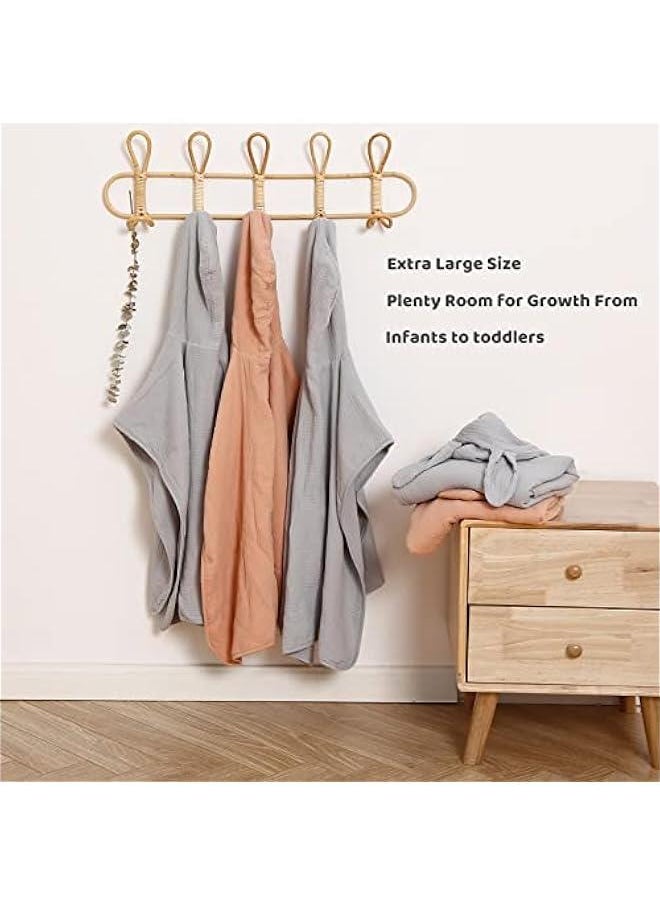 Baby Bath Hooded Towel for Toddler, Kids Beach/Pool Towel for Boys Girls,Ultra Soft and Hypoallergenic Muslin Bath Towel, Grey rabbit ears