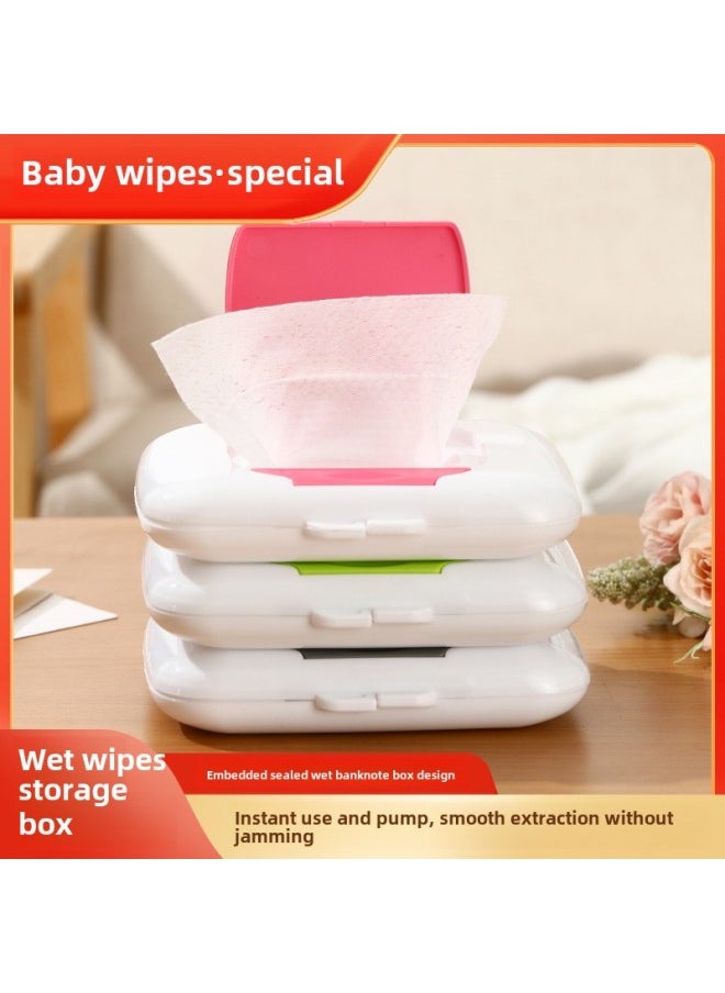 Portable Wet Tissue Box Outdoor Travel Tissue Storage Box Baby Stroller Wet Tissue Box Baby Bed Wet Tissue Box Baby-Net Content:Grey