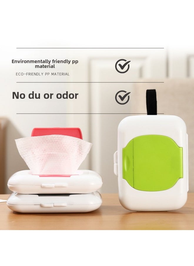 Portable Wet Tissue Box Outdoor Travel Tissue Storage Box Baby Stroller Wet Tissue Box Baby Bed Wet Tissue Box Baby-Net Content:Grey