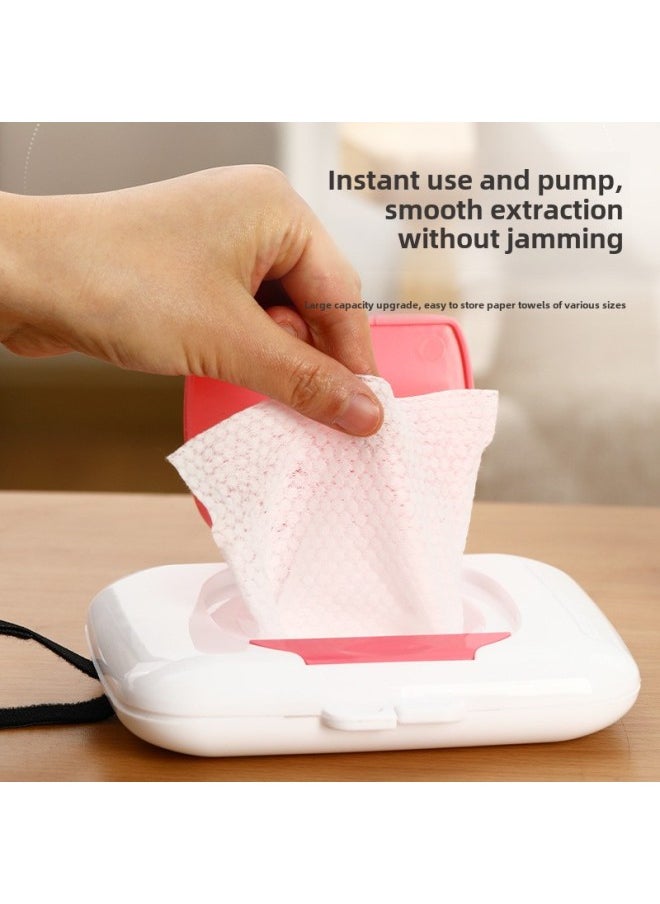 Portable Wet Tissue Box Outdoor Travel Tissue Storage Box Baby Stroller Wet Tissue Box Baby Bed Wet Tissue Box Baby-Net Content:Grey