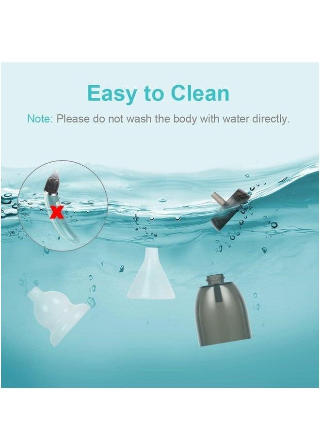 Baby Nasal Aspirator, Electric Nose er Cleaner with 5 Suction Levels and 2 Silicone Tips, Rechargeable Snot Anti-backflow Vacuum for Newborns, Toddlers (Blue)