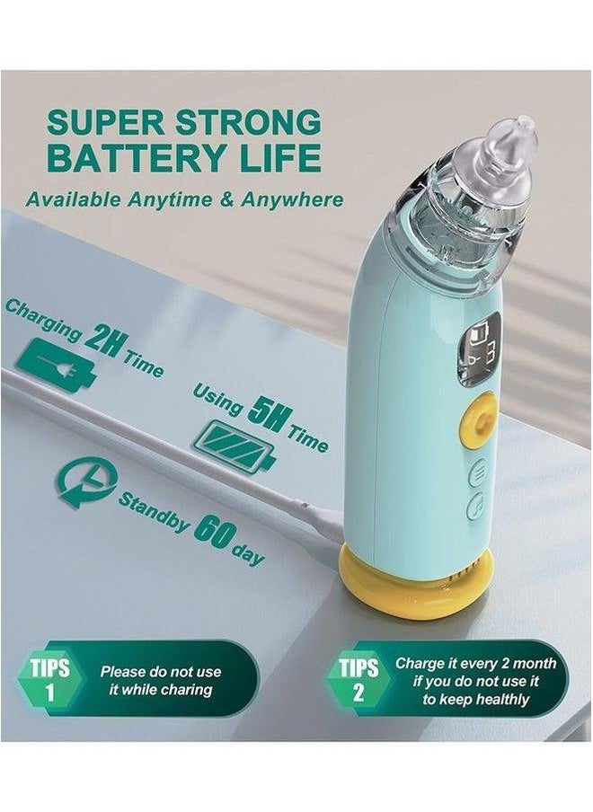 Automatic Baby Nasal Aspirator Vacuum Cleaner For Infant Safety Electric Silent With LED Light Music Rechargeable Nose 3 Tips And 1 Tweezers