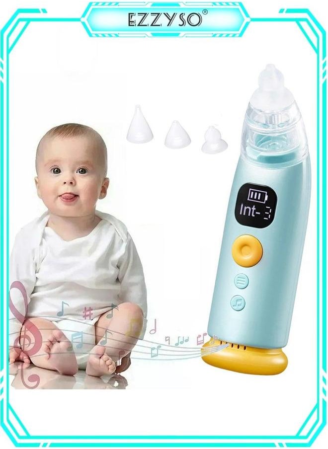 Automatic Baby Nasal Aspirator Vacuum Cleaner For Infant Safety Electric Silent With LED Light Music Rechargeable Nose 3 Tips And 1 Tweezers