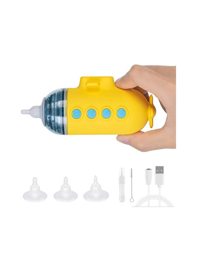 Electric Baby Nasal Aspirator , Rechargeable Sucker with 3 Different Nose Tips, Music, Light .Low Noise, Back-Flow Prevention Cleaner