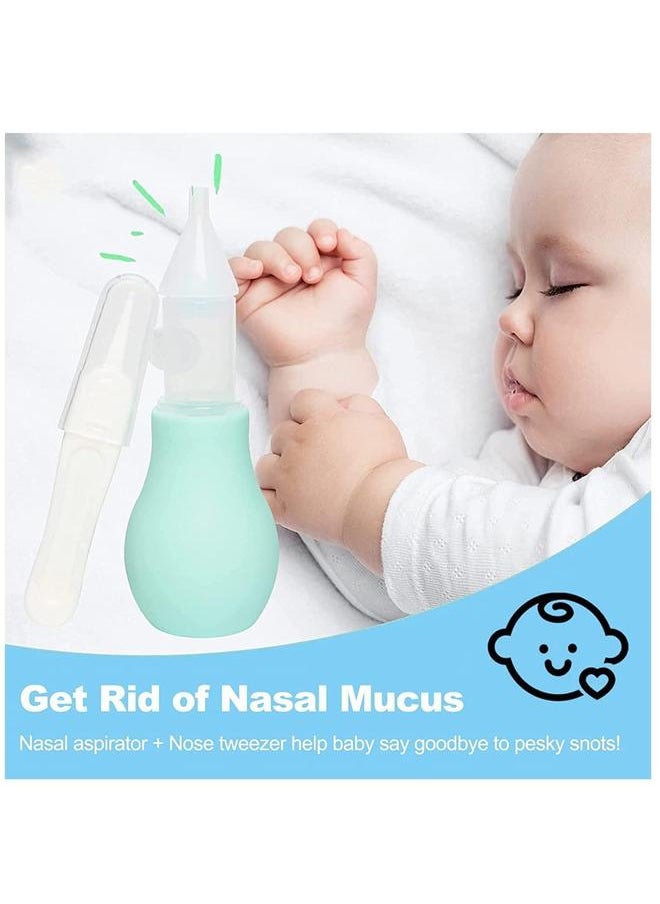 Pack Of 2 Silicone Baby Nasal Aspirator, Premium Anti-Backflow Nose Cleaner, Manual Snot Sucker With Carrying Case