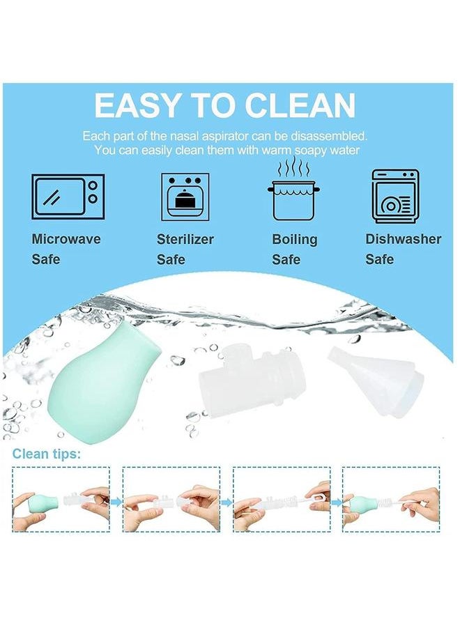 Pack Of 2 Silicone Baby Nasal Aspirator, Premium Anti-Backflow Nose Cleaner, Manual Snot Sucker With Carrying Case