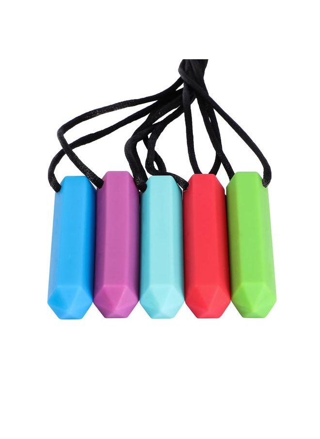 5pcs Chew Necklace Food Grade Silicone Sensory Chew Necklace for Autistic ADHD SPD Oral Exercises