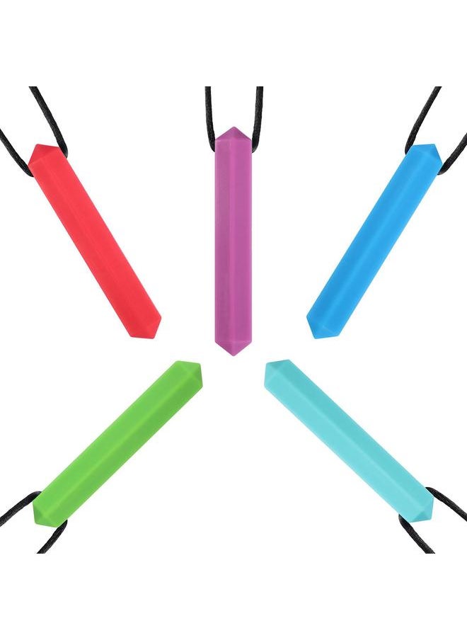 5pcs Chew Necklace Food Grade Silicone Sensory Chew Necklace for Autistic ADHD SPD Oral Exercises