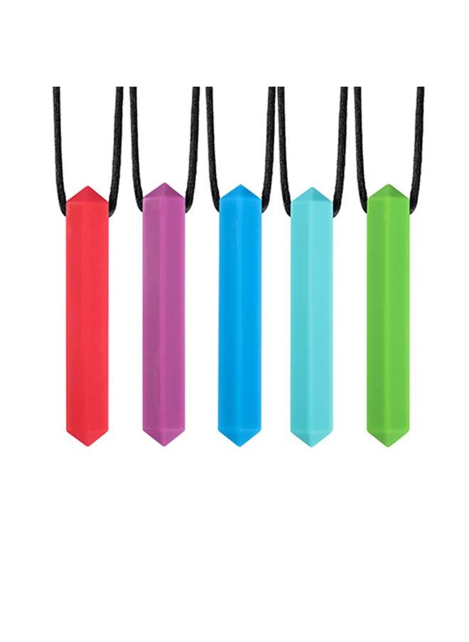 5pcs Chew Necklace Food Grade Silicone Sensory Chew Necklace for Autistic ADHD SPD Oral Exercises