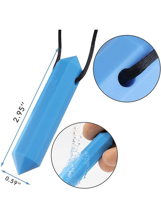 5pcs Chew Necklace Food Grade Silicone Sensory Chew Necklace for Autistic ADHD SPD Oral Exercises