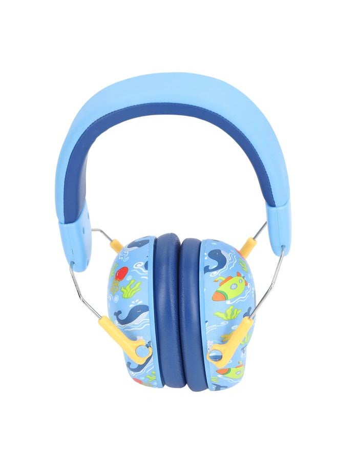 Infant Hearing Protection Earmuff Double Imitation Leather Lining Baby Noise Cancelling Headphones Blue