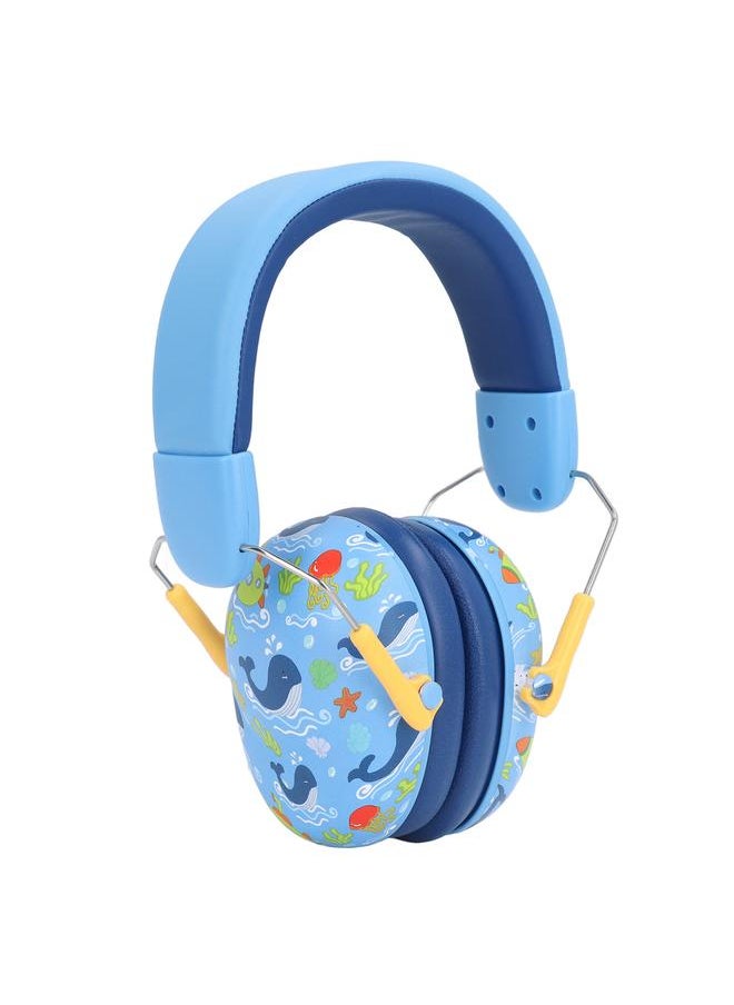Infant Hearing Protection Earmuff Double Imitation Leather Lining Baby Noise Cancelling Headphones Blue