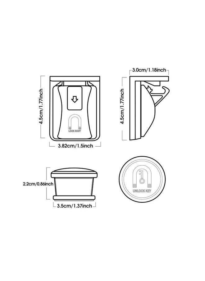 Child Safety Locks Prevent Hands Injuries Punch Free Magnetic Cabinet Locks for Drawers Type 3