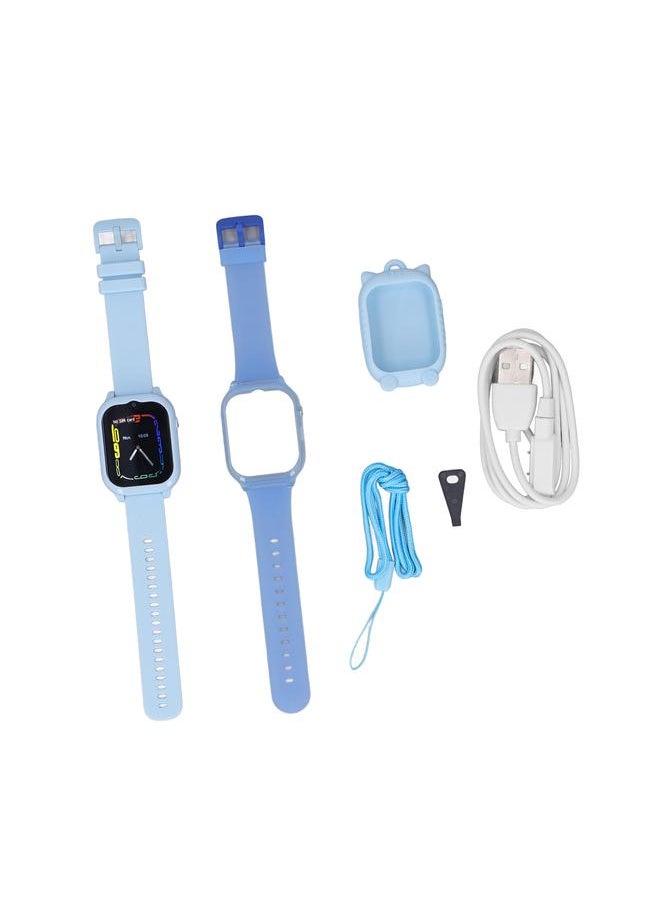 Children Smart Watch High Definition Large Screen Voice Message Video Calling Multi Function 4G Kids Watch Blue