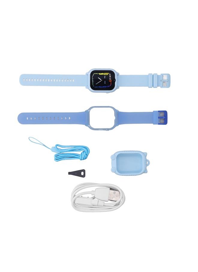 Children Smart Watch High Definition Large Screen Voice Message Video Calling Multi Function 4G Kids Watch Blue