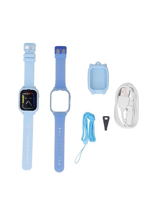 Children Smart Watch High Definition Large Screen Voice Message Video Calling Multi Function 4G Kids Watch Blue
