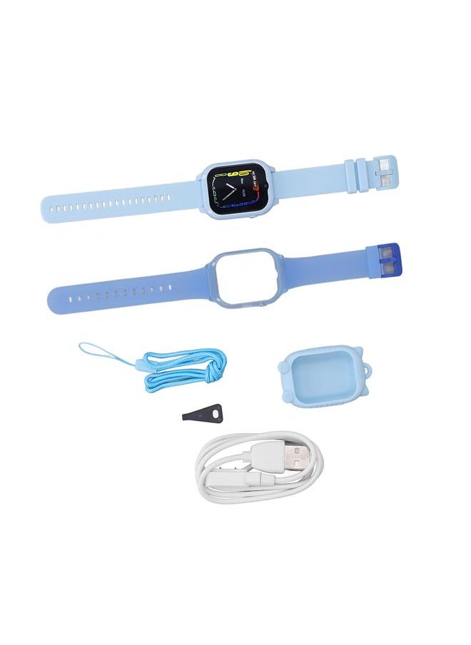 Children Smart Watch High Definition Large Screen Voice Message Video Calling Multi Function 4G Kids Watch Blue