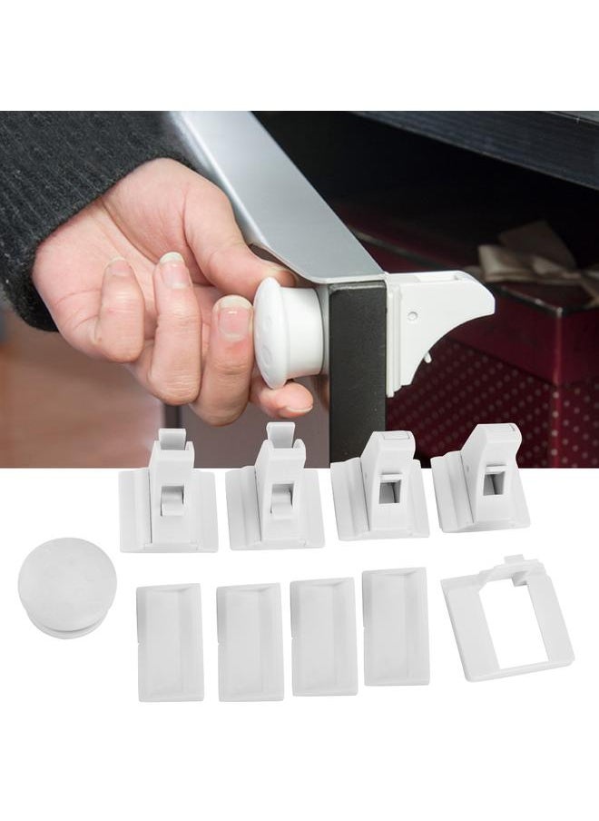 Magnetic Child Safety Cabinet Lock Drawers Closet (4 Locks + a Key)