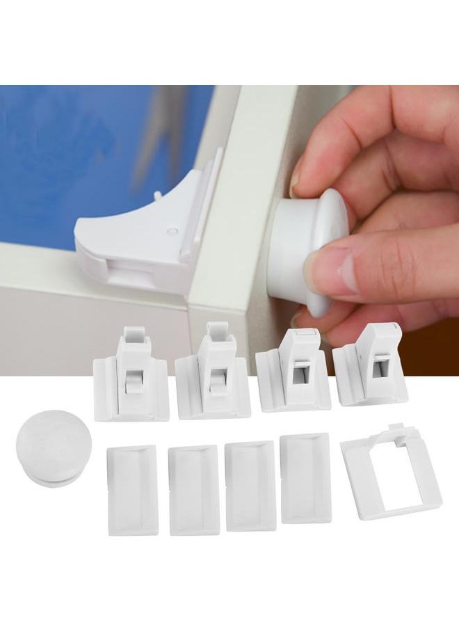 Magnetic Child Safety Cabinet Lock Drawers Closet (4 Locks + a Key)