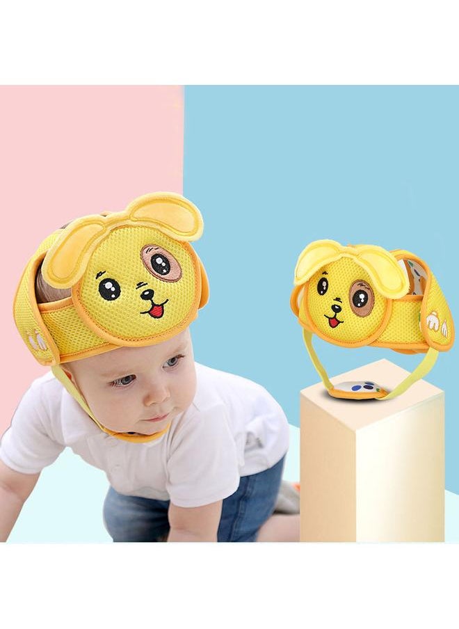 Baby Toddler Head Hat Anti Collision Hat Lightweight Hook & Loop Safety Helmet (Yellow Puppy)