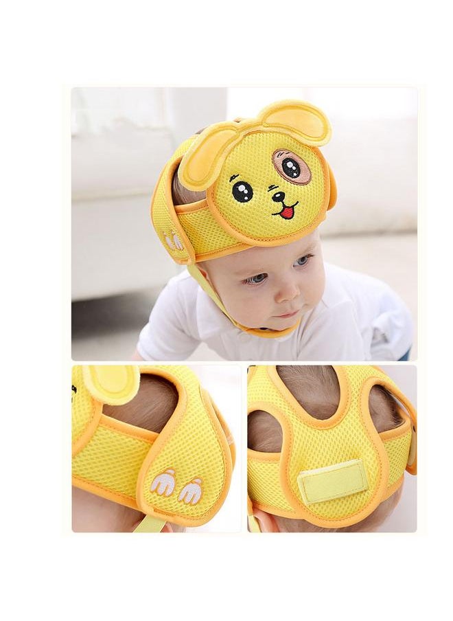 Baby Toddler Head Hat Anti Collision Hat Lightweight Hook & Loop Safety Helmet (Yellow Puppy)