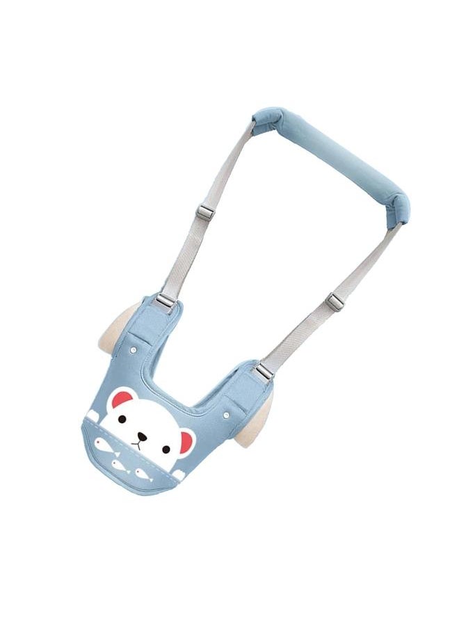 Toddler Walking Harness Soft Breathable Cotton Safe Buckle Waistcoat Style Toddler Walker for Home Garden Outdoor Star Blue