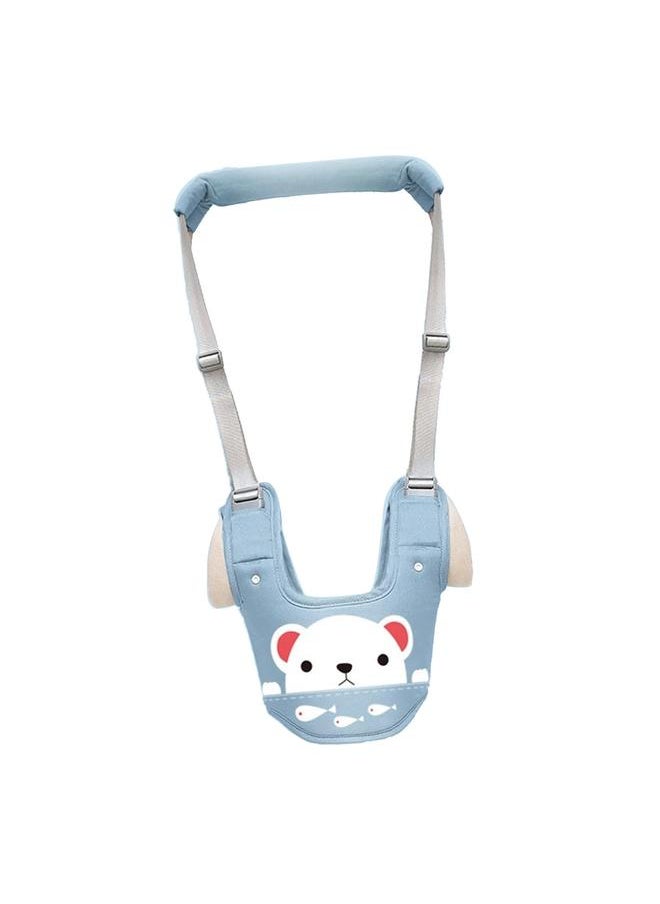 Toddler Walking Harness Soft Breathable Cotton Safe Buckle Waistcoat Style Toddler Walker for Home Garden Outdoor Star Blue