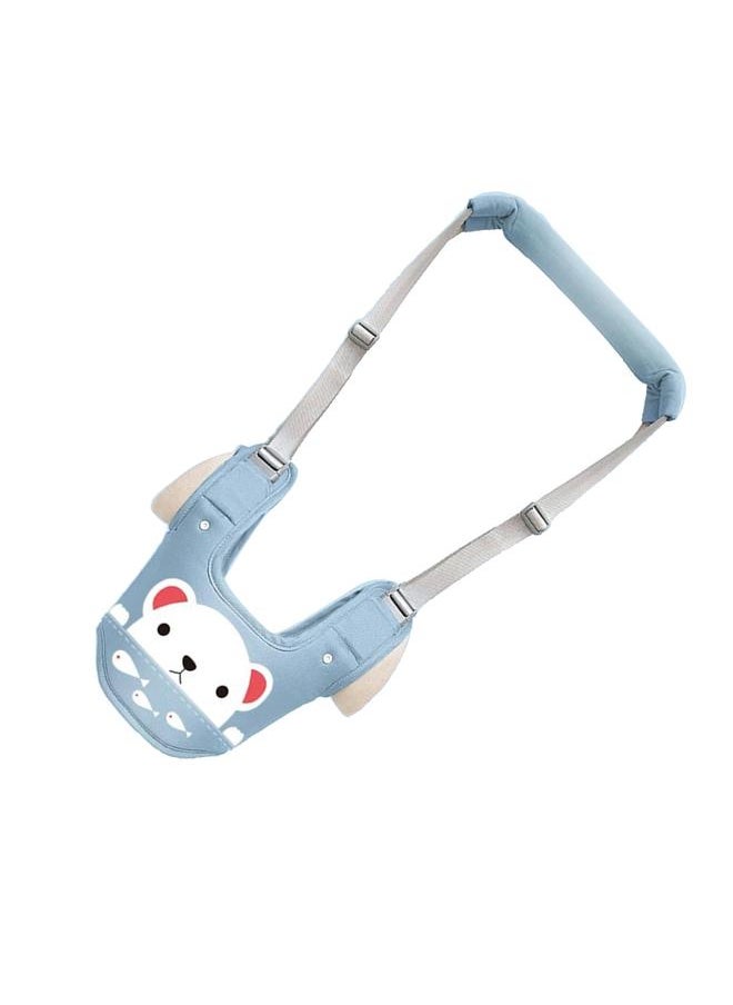Toddler Walking Harness Soft Breathable Cotton Safe Buckle Waistcoat Style Toddler Walker for Home Garden Outdoor Star Blue