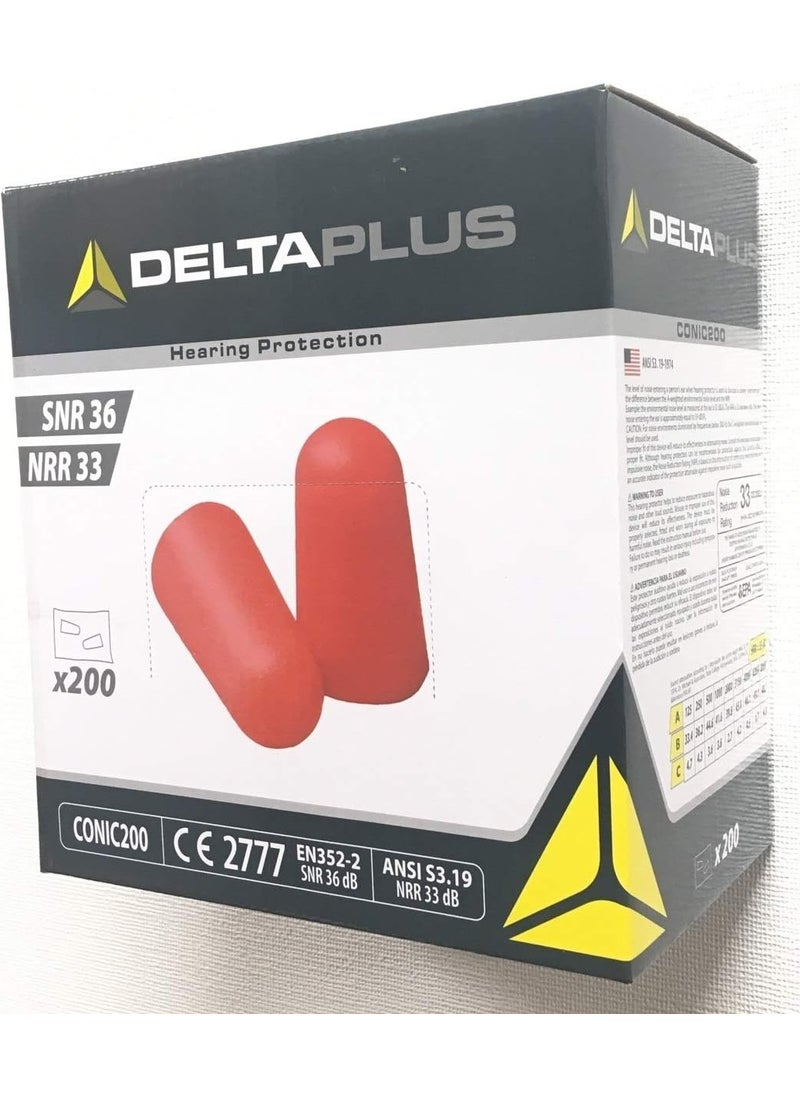 CONIC200 36DB Stringless Earplug for Sleeping and Studying Double Packed