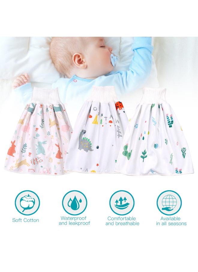 2pcs Washable Baby Diaper 3 Layers Reusable Infant Soft Cotton Diaper Cloth Skirt