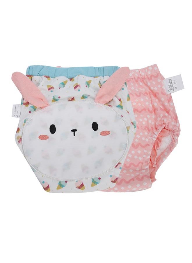 Learning Pants Cartoon Patch Cloth Diapers Baby Toilet Training Washable Nappy (2pcs/Set)Bunny 90