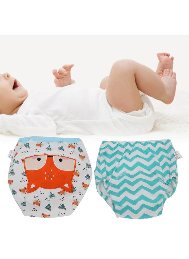 Learning Pants Cartoon Patch Cloth Diapers Baby Toilet Training Washable Nappy (2pcs/Set)Little Fox 90