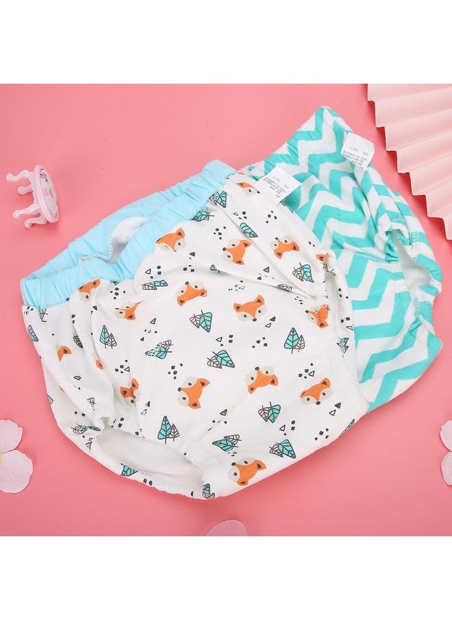 Learning Pants Cartoon Patch Cloth Diapers Baby Toilet Training Washable Nappy (2pcs/Set)Little Fox 90