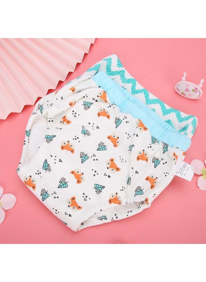 Learning Pants Cartoon Patch Cloth Diapers Baby Toilet Training Washable Nappy (2pcs/Set)Little Fox 90
