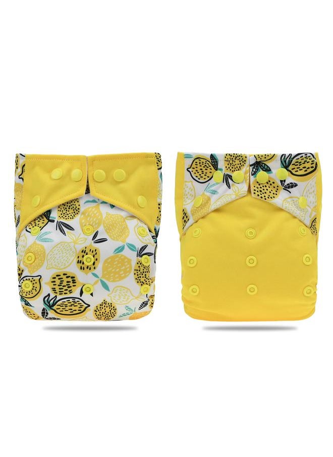 2Pcs Washable Baby Cloth Diaper Breathable Waterproof Training Pants for Newbornlemon