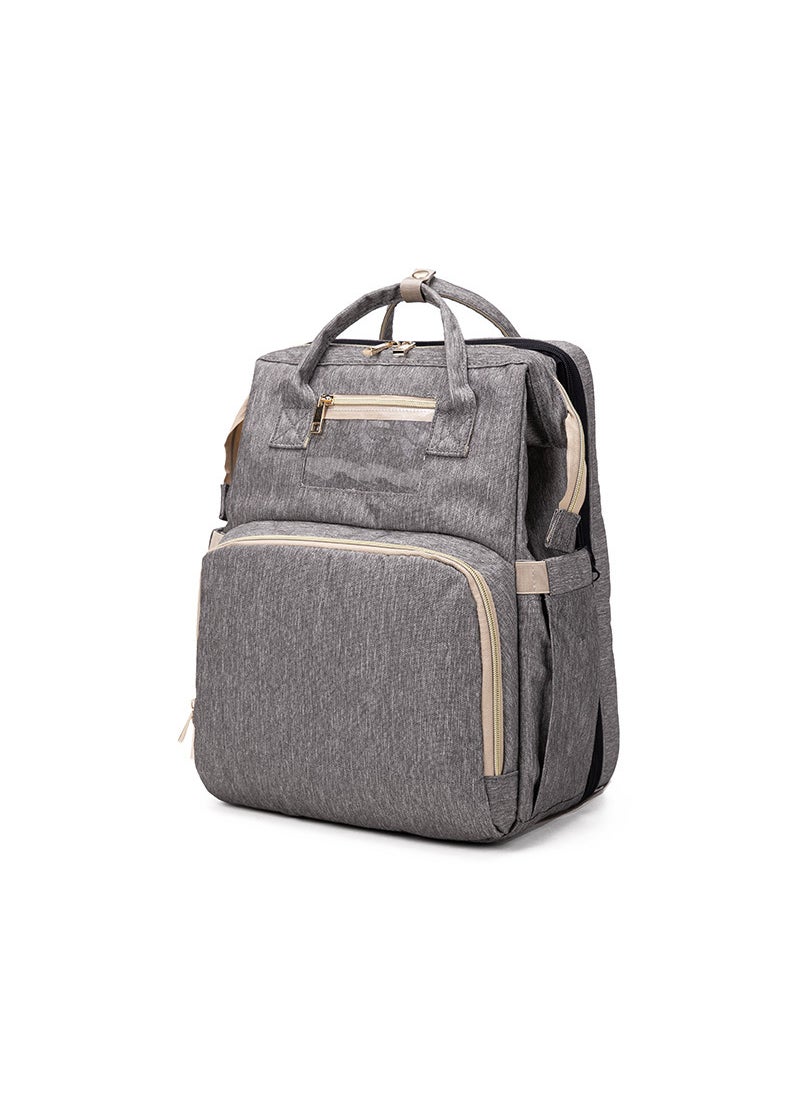 New Portable Folding Bed Mother-Baby Multifunctional Large Capacity Waterproof Double-Shoulder Bag Motorcycle Equipment Accessor Dark gray