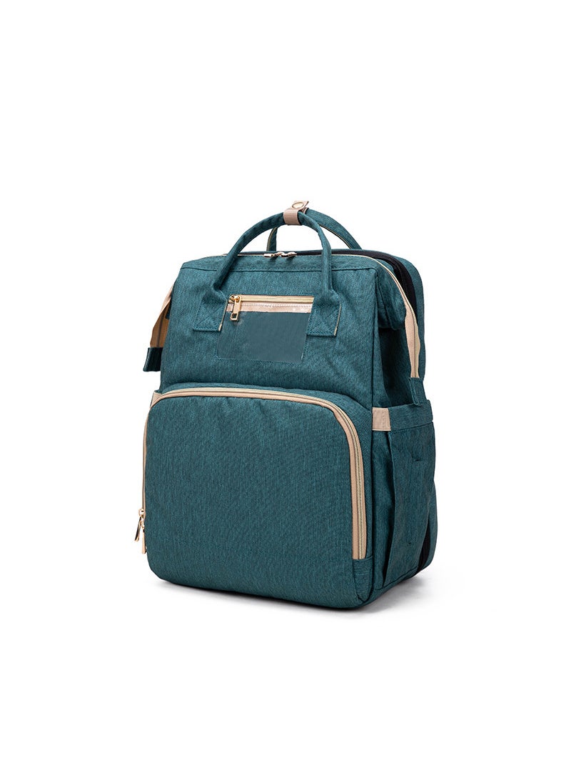 New Portable Folding Bed Mother-Baby Multifunctional Large Capacity Waterproof Double-Shoulder Bag Motorcycle Equipment Accessor Green