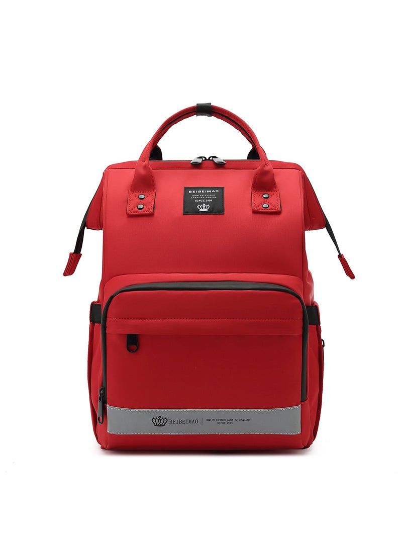 New Fashionable Multifunctional Waterproof Lightweight Large Capacity Mommy Bag Dual Shoulder Bag For Outdoors Casual Travel Chinese red