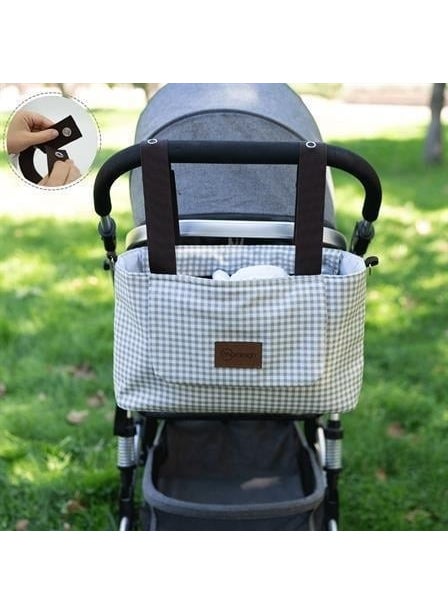 Baby Stroller Organizer Bag, Shoulder Smart, Mother Baby Care Bag, Waterproof, Gingham Series