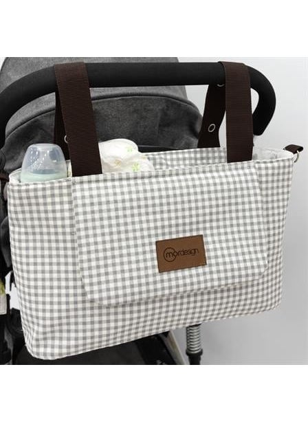 Baby Stroller Organizer Bag, Shoulder Smart, Mother Baby Care Bag, Waterproof, Gingham Series