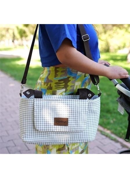 Baby Stroller Organizer Bag, Shoulder Smart, Mother Baby Care Bag, Waterproof, Gingham Series