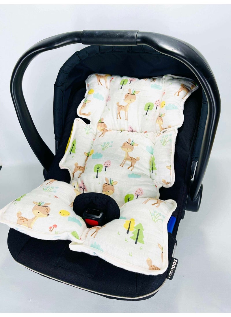 Muslin Stroller Cover and Infant Carrier Cushion