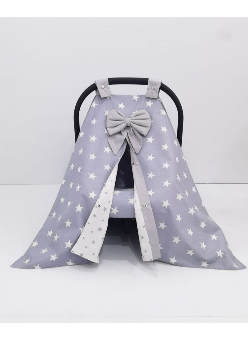 Hanger Style Star Stroller Cushion, Cover and Sheet Set of 3 Gray