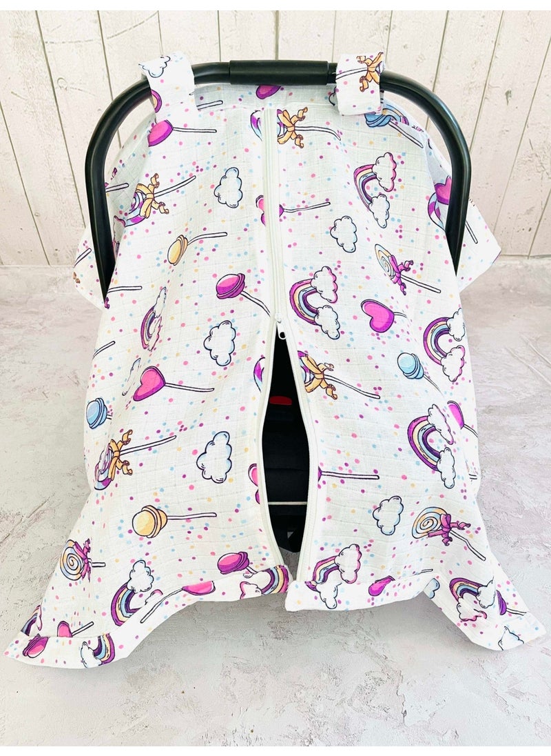 Muslin Stroller Cover and Infant Carrier Cushion