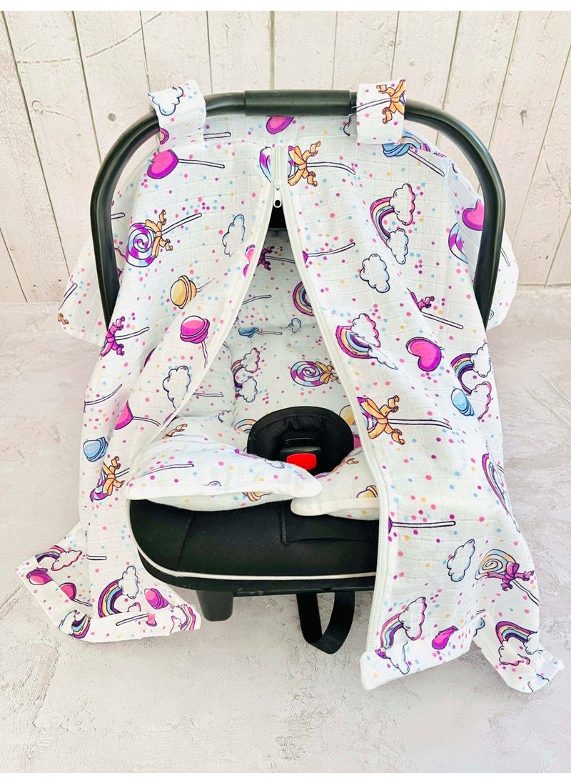 Muslin Stroller Cover and Infant Carrier Cushion