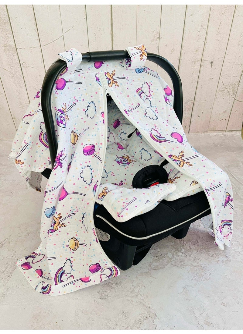 Muslin Stroller Cover and Infant Carrier Cushion