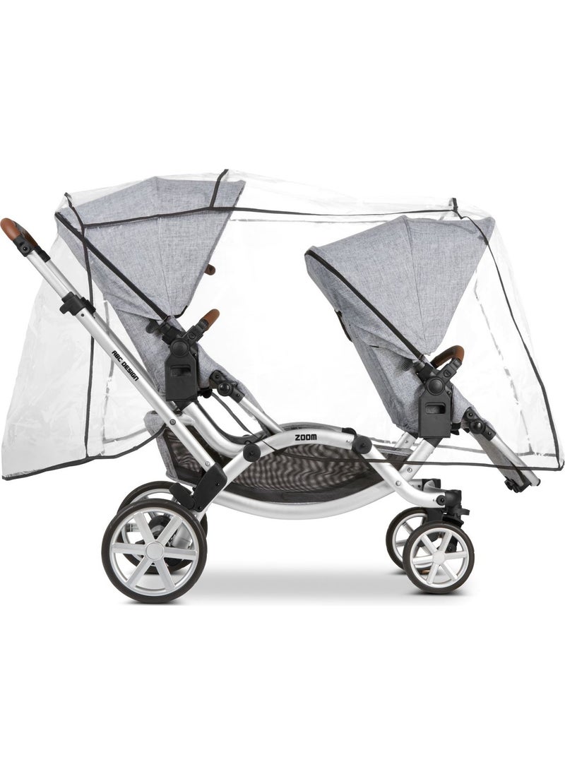 Twin Baby Stroller Rain Cover - Twin Baby Stroller Rain Cover (Compatible with 
