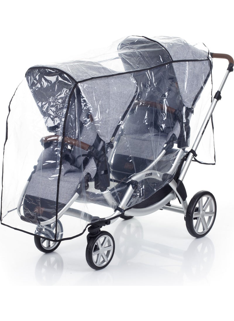 Twin Baby Stroller Rain Cover - Twin Baby Stroller Rain Cover (Compatible with 