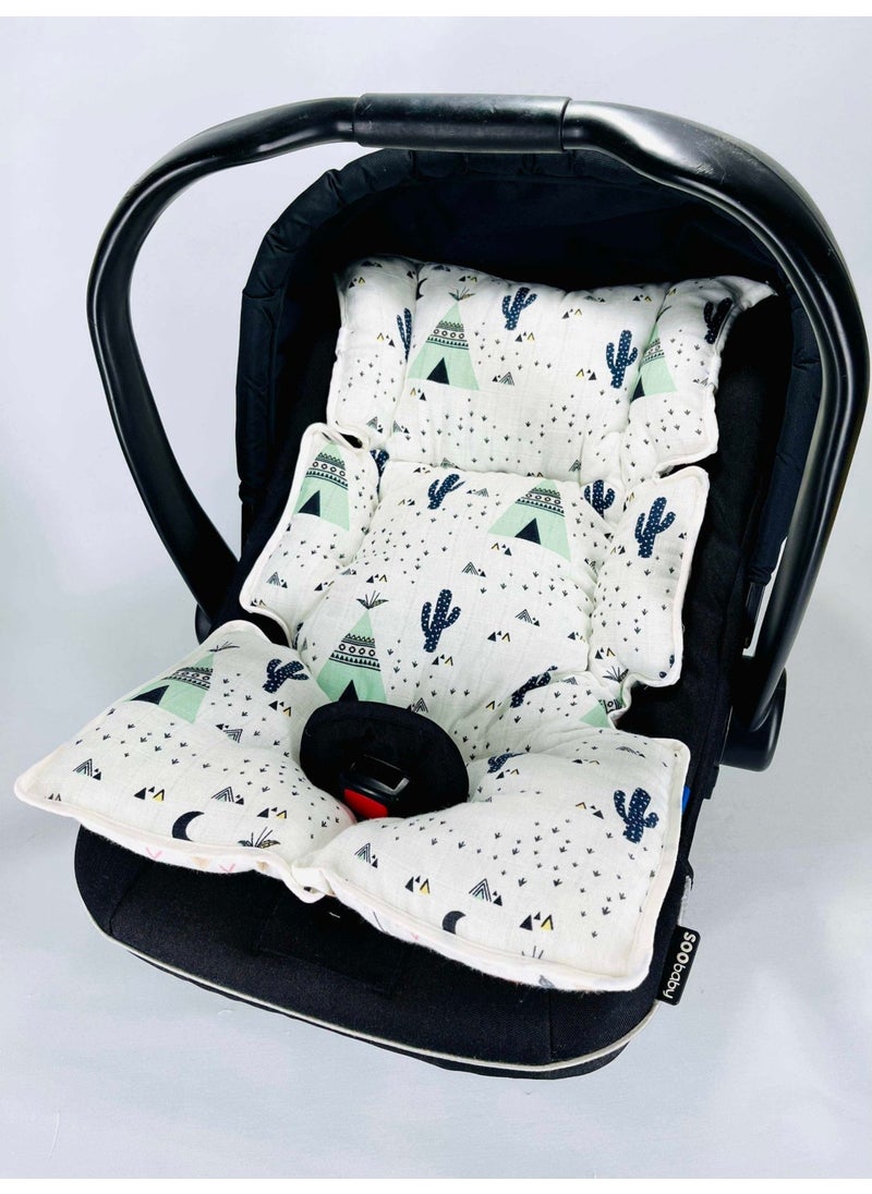 Muslin Stroller Cover and Infant Carrier Cushion